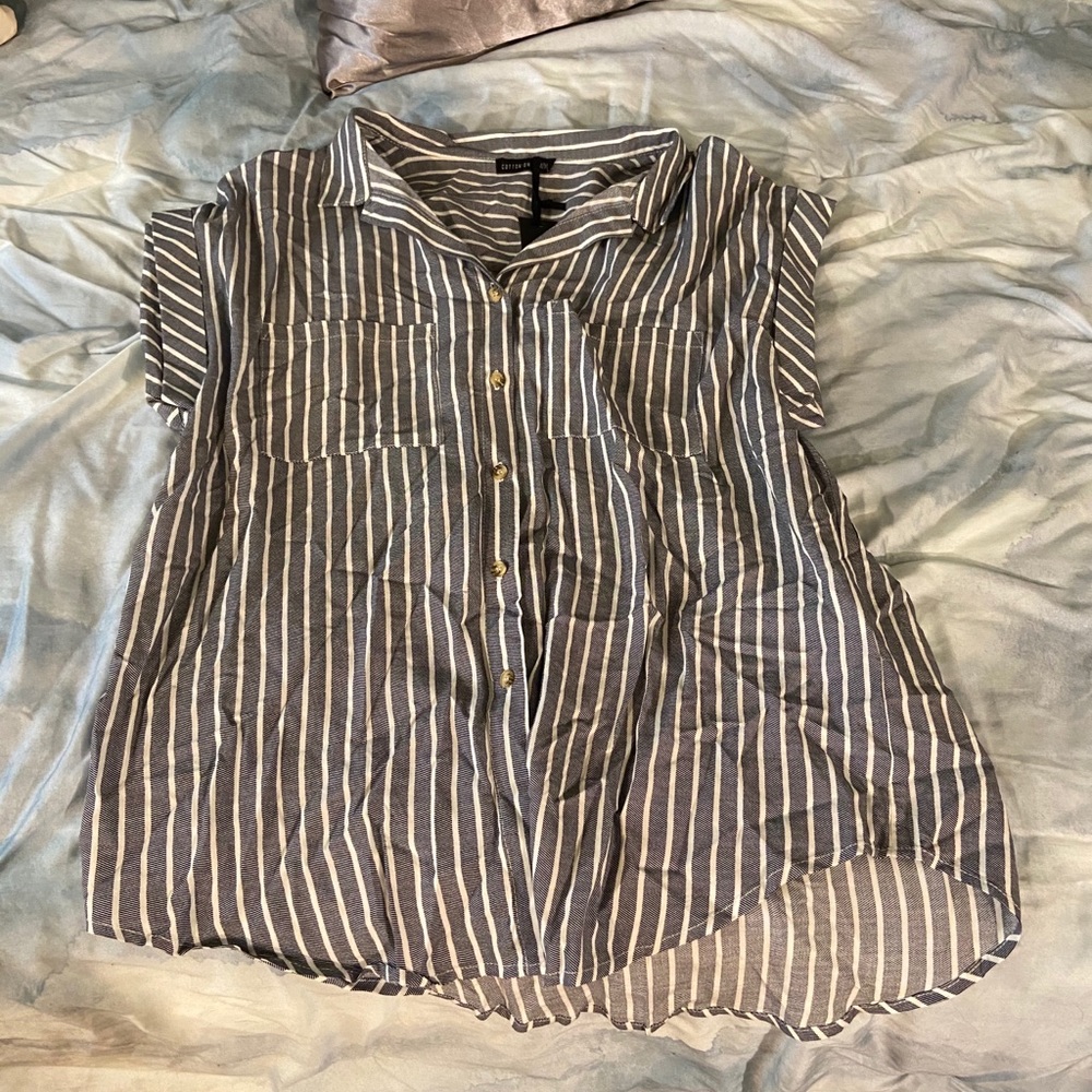 NWT striped button front tunic
